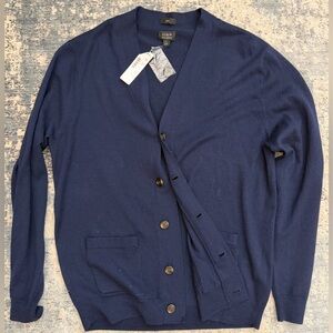 J. Crew Men's Navy Button-Front Cardigan